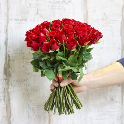 51 красная роза (Кения) Premium 40 см