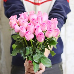 25 розовых роз (Кения) Premium 50 см