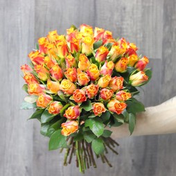 51 оранжевая роза (Кения) Premium 40 см