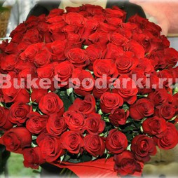 101 Красная роза "Фридом" 80 см